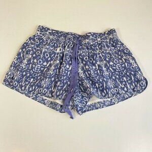 Joie Womens Layana Drawstring Silk Lounge Shorts Blue Size XS Ikat Elastic Waist